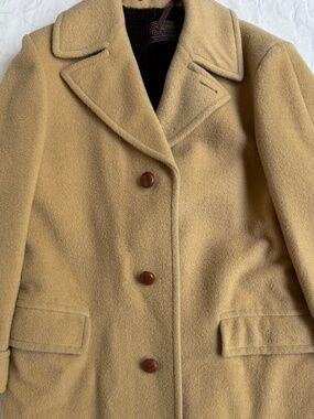Men’s 1970s Pendleton Virgin Wool Car Coat Camel Tan